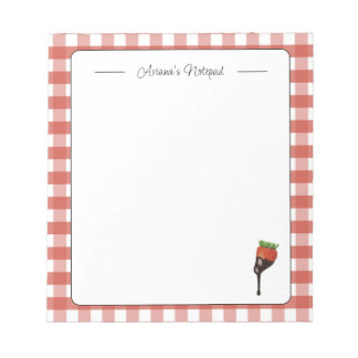 Cute Red Personalized Strawberry Notepad