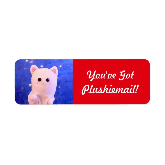 Cute Red Personalized Stylish Photo Mail Label (Front)