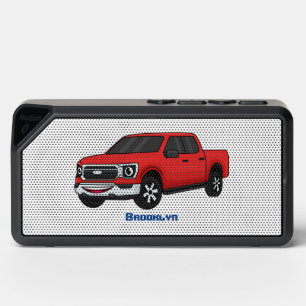 Cute red pickup truck cartoon illustration bluetooth speaker