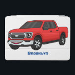 Cute red pickup truck cartoon illustration iPad mini cover<br><div class="desc">For pickup truck fans. This happy red vehicle is drawn in fun cartoon style.</div>