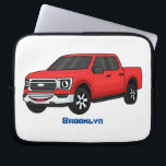 Cute red pickup truck cartoon illustration laptop sleeve<br><div class="desc">For pickup truck fans. This happy red vehicle is drawn in fun cartoon style.</div>