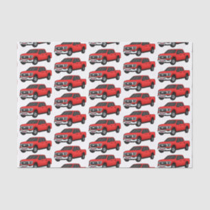 Cute red pickup truck cartoon illustration tissue paper