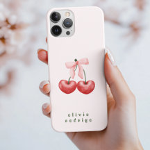 Cute Red  & Pink Cherry Heart Bow 