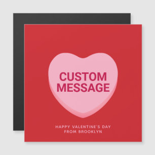 Cute red pink custom conversation heart card