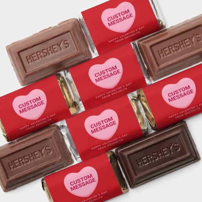 Cute red pink custom message conversation heart hershey's miniatures (Assorted)