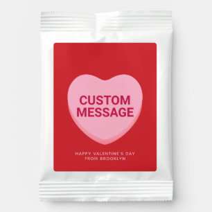 Cute red pink custom message conversation heart margarita drink mix
