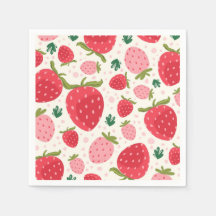 Cute Red Pink Strawberry Pattern