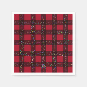 Cute Red Plaid Gingham Pattern Napkins