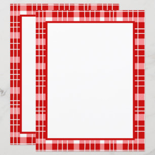 Cute red plaid lovers paper sheet