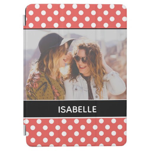 Cute Red Polka Dot Custom Photo Personalised iPad Air Cover