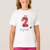 Cute red Polka dot Ladybug 2nd Birthday party name