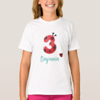 Cute red Polka dot Ladybug 3rd Birthday party name