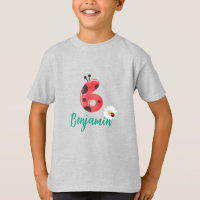 Cute red Polka dot Ladybug 6th Birthday party name