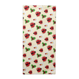 Cute red polka dot Ladybug Daisy flower summer Cloth Napkin