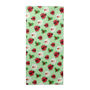 Cute red polka dot Ladybug Daisy flower summer Cloth Napkin