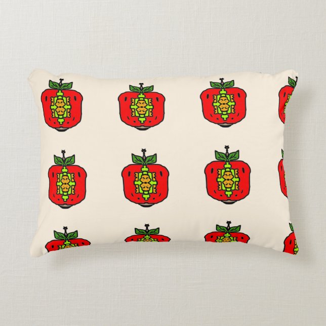 Cute Red Pumpkin Accent Pillow (Front)