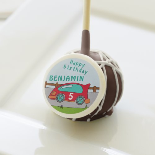 Cute Red Racing Car Kids Birthday Party Cake Pops - Cute Red Racing Car Birthday Party Cake Pops for Kids. These cute children birthday party cake pops come with a simple red racing car, driving on a road. They come with a happy birthday text, a child`s name and his age on the car. You can personalize it with your name and age.
It`s a perfect party birthday supply for a boy or a girl who love cars.