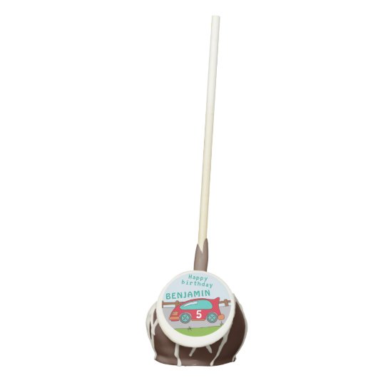 Cute Red Racing Car Kids Birthday Party Cake Pops (Front)