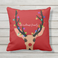 Cute Red Reindeer Deer Glowing Christmas Lights