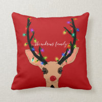 Cute Red Reindeer Deer Glowing Christmas Lights