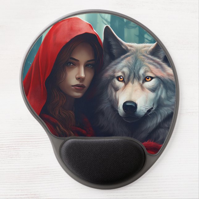 Cute Red Riding Hood and Wolf Mouse Pad! Gel Mouse Pad (Front)