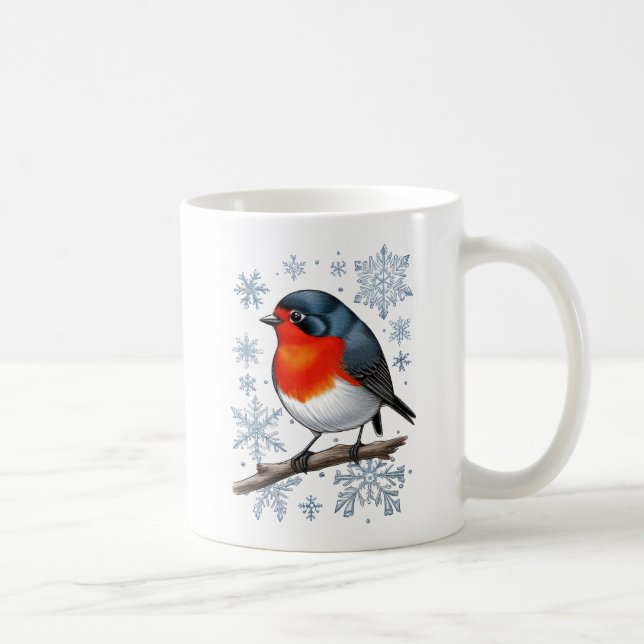 Cute Red Robin Bird Coffee Mug (Right)
