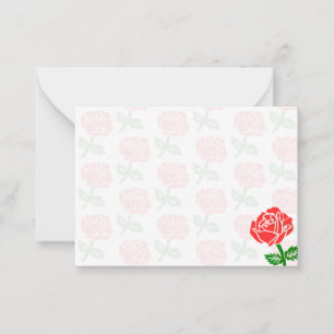 Cute Red Rose For Girlfriend Note Card