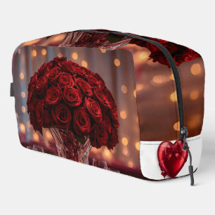 Cute Red Rose Valentine Aesthetic Cosmetic Travel  Dopp Kit