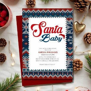 Cute Red Santa Baby gender neutral Baby Shower Invitation