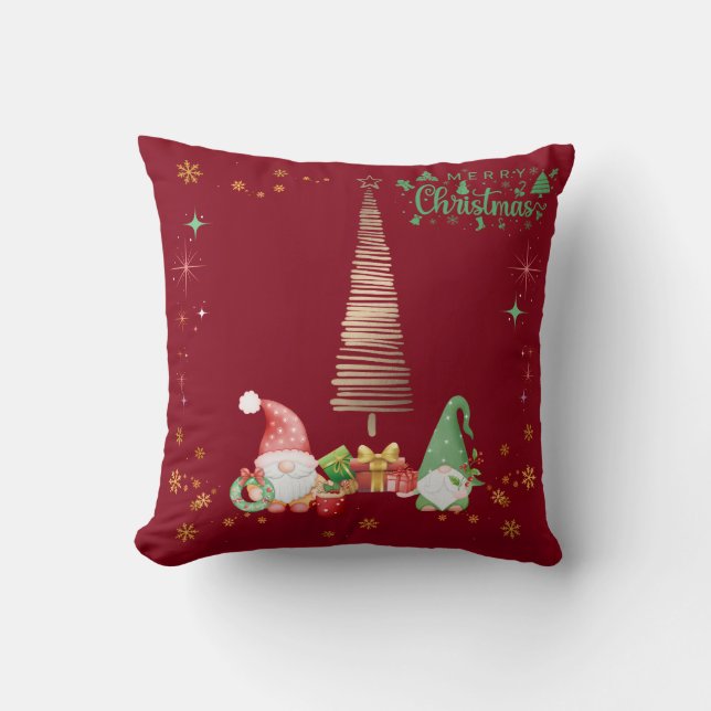 Cute Red Santa Christmas  Throw Pillow (Front)