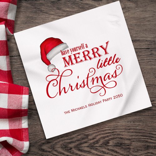 Cute Red Santa Claus Hat Custom Napkins