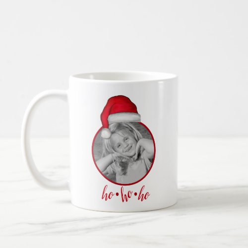 Cute Red Santa Hat Holiday Photo Christmas Coffee Mug