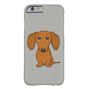 Cute Red Shorthaired Dachshund Cartoon Wiener Dog Barely There iPhone 6 Case
