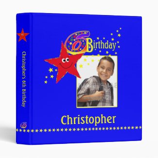 Cute Red Smiling Star 6th Birthday Memories