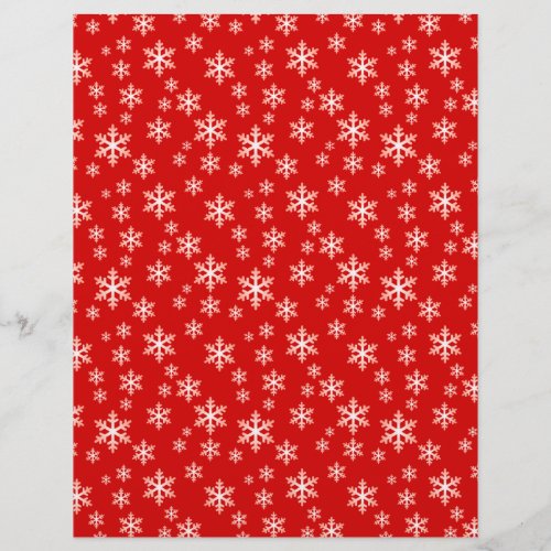 Cute Red Snowflake Pattern Scrapbook Paper