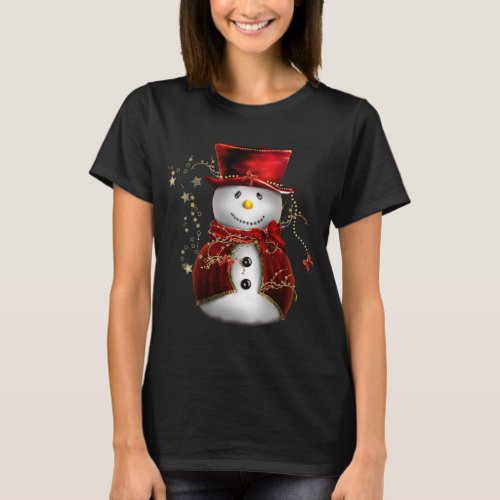 Cute Red Snowman T_Shirt