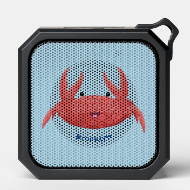 Cute red spotty crab cartoon illustration bluetooth speaker (Front)
