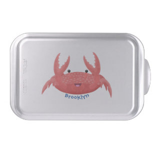 Cute red spotty crab cartoon illustration cake pan