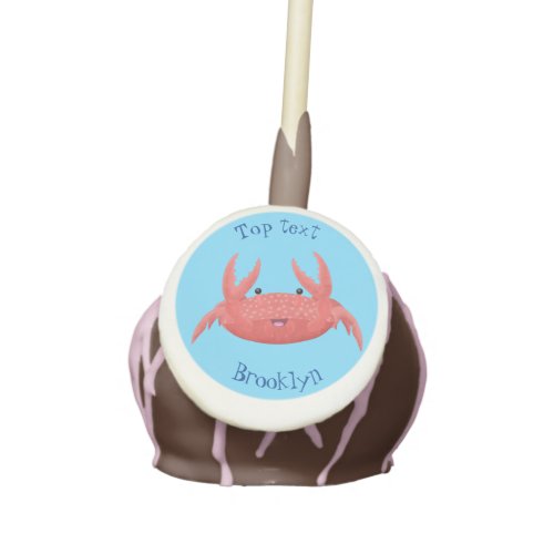 Cute red spotty crab cartoon illustration cake pops