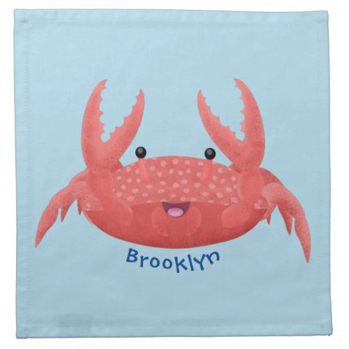 Cute red spotty crab cartoon illustration cloth napkin