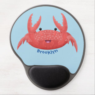 Cute red spotty crab cartoon illustration gel mouse pad