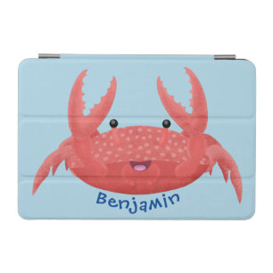 Cute red spotty crab cartoon illustration iPad mini cover