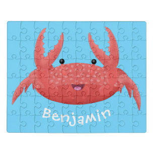 Cute red spotty crab cartoon illustration jigsaw puzzle