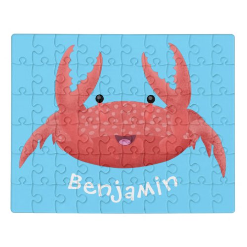 Cute red spotty crab cartoon illustration jigsaw puzzle