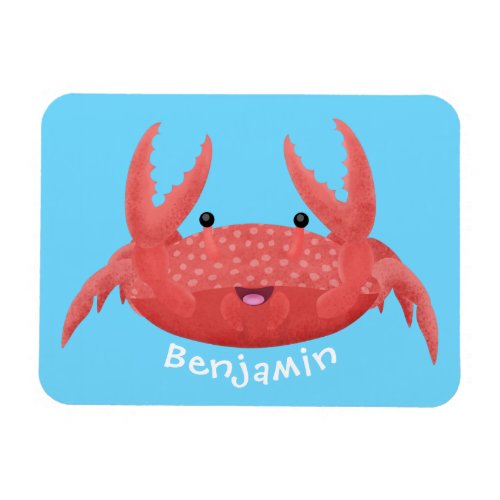 Cute red spotty crab cartoon illustration magnet