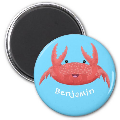 Cute red spotty crab cartoon illustration magnet