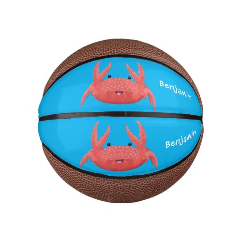 Cute red spotty crab cartoon illustration mini basketball