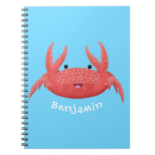 Cute red spotty crab cartoon illustration notebook