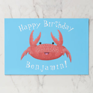 Cute red spotty crab cartoon illustration paper pad
