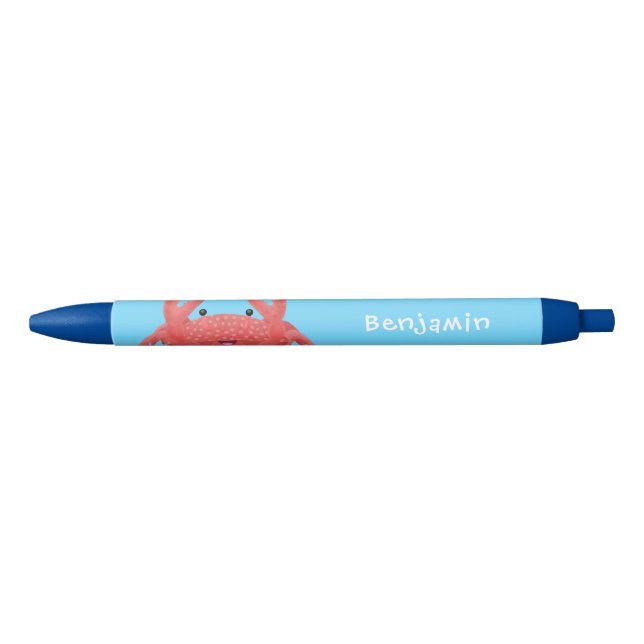 Cute red spotty crab cartoon illustration pen (Front)